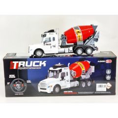Remote Control Truck RC Toy for Kids Aged 3+, Lights, , Realistic Excavator Truck Design, Full Range of Motion - Battery Operated, Strong and Safe ABS Plastic Cement Mixer Truck