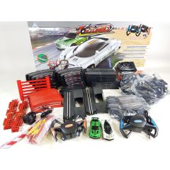 TOP TURBO 1:43 SCALE ELECTRIC REMOTE CONTROL RC SLOT CAR RACE TRACK 14.2 METER L